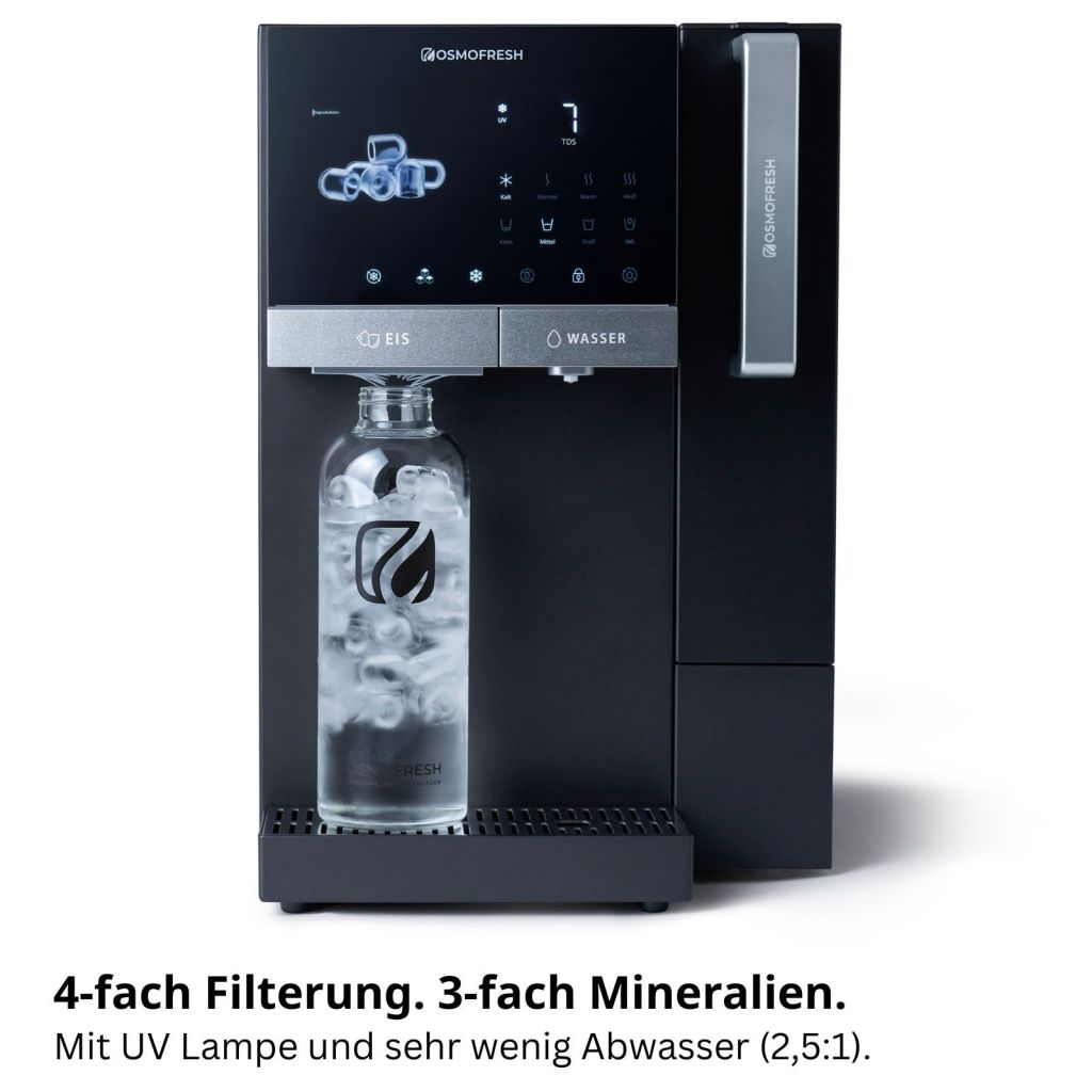 Osmofresh Fusion Ice Osmoseanlage mit Eiswürfeln | 1–98°C | ohne Wasseranschluss